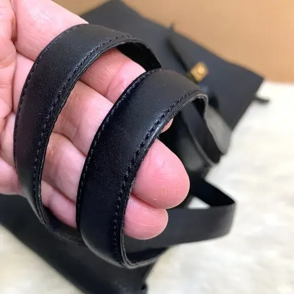 DOONEY & BOURKE Large Rare Vintage METRO Tote Black Pebbled All Weather Leather - Picture 5 of 16